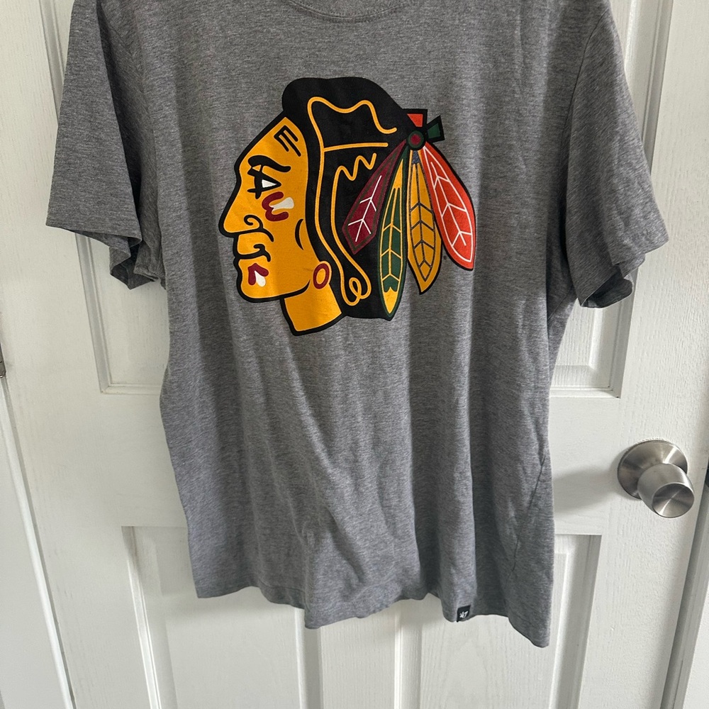 47 Gray Short Sleeve Tee with Colorful Graphic